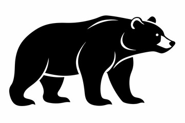 grizzly bear silhouette icon vector