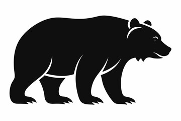 grizzly bear silhouette icon vector