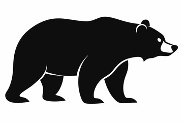 grizzly bear silhouette icon vector
