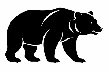 grizzly bear silhouette icon vector