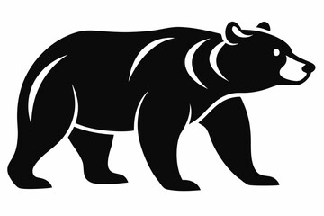 grizzly bear silhouette icon vector