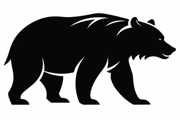 grizzly bear silhouette icon vector