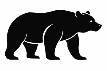 grizzly bear silhouette icon vector