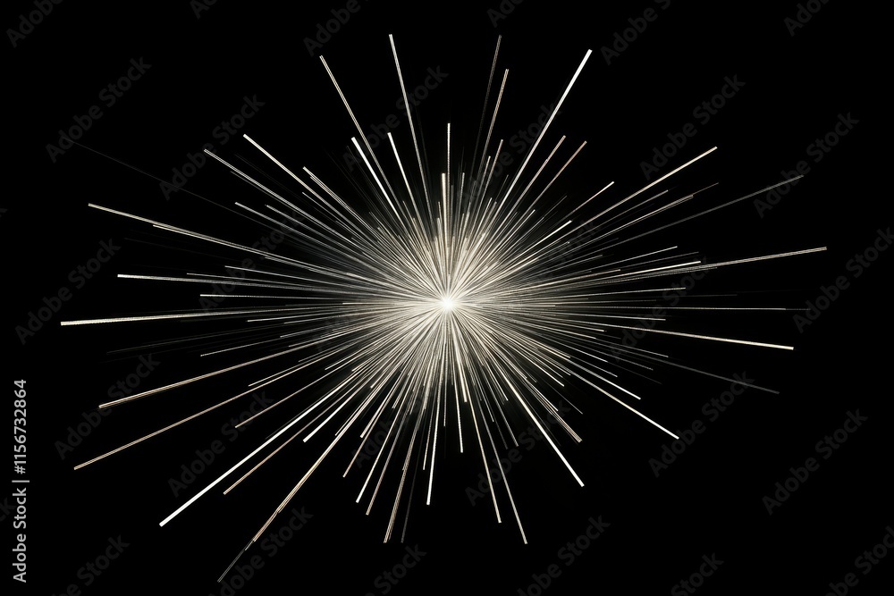 Poster abstract burst of light radiating outwards from a central point, creating a dynamic and energetic vi