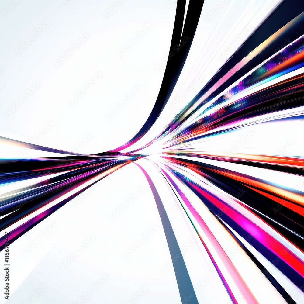 Aufkleber abstract light trails in vibrant colors creating a dynamic and modern feel.