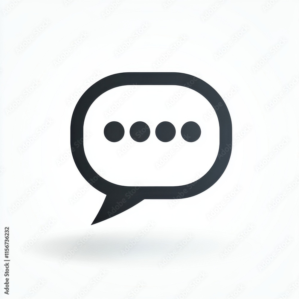 Poster a minimalist chat bubble icon, representing digital communication and messaging.