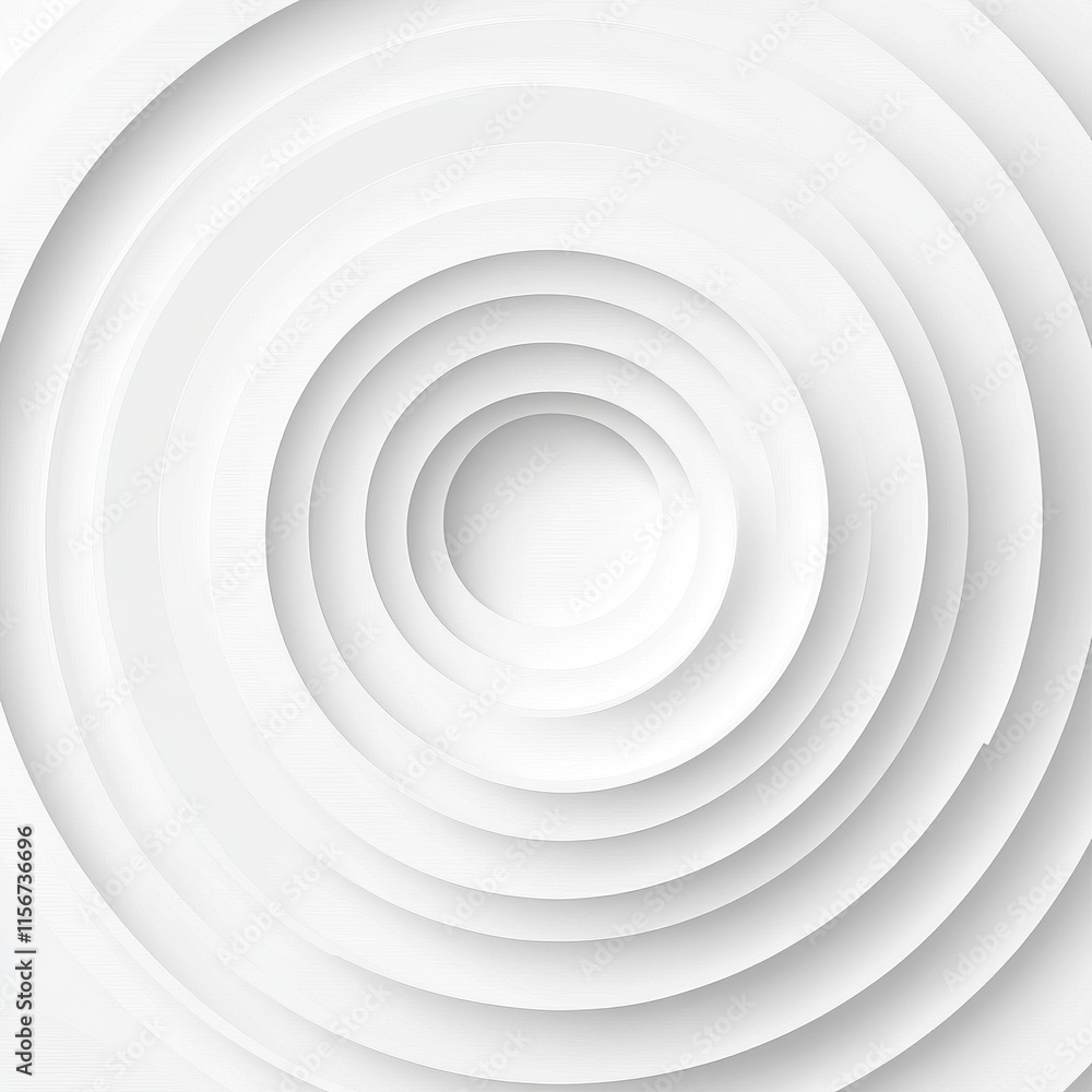 Poster abstract white concentric circles create a calming and modern visual effect, perfect for minimalist 