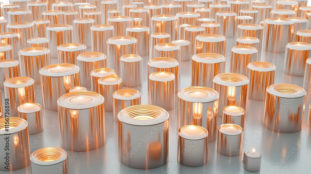Poster elegant gold swirls lanterns with abstract shapes and patterns forming a captivating 3d a reserved b