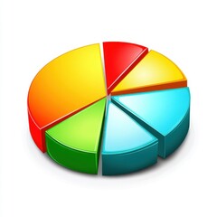 Obraz premium Colorful pie chart representing data distribution in vibrant hues.