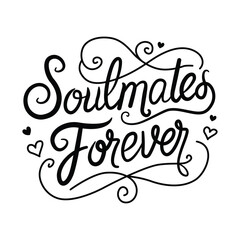 Soulmate forever calligraphy typography design