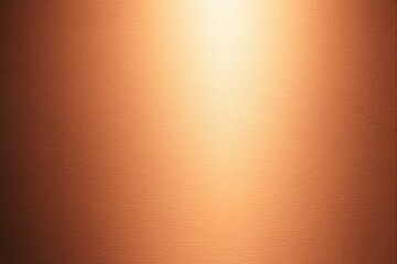 Shiny copper-colored metallic surface with a fine texture, illuminated by a soft gradient light. Warm tones and clean background. Concept of elegance. Ai generative