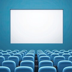 Fototapeta premium Empty Movie Theater with Blank Screen