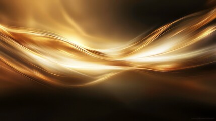 Abstract golden waves flowing smoothly, creating a luxurious and elegant design.