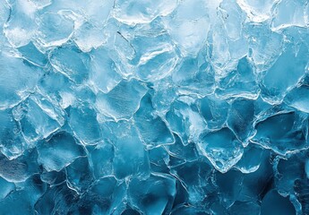 Obraz premium Close-Up View of Crushed Ice Cubes in Bright Blue Tones, Perfect for Illustrating Refreshing Drinks, Summer Events, or Chilled Beverages in Stunning Detail