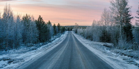 Fototapeta premium Road Trip in Lapland 