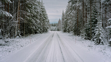 Snow Road in Finland