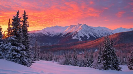 Winter Sunrise in the Mountains