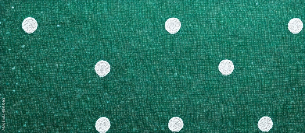 Aufkleber green and white polka dot stitched fabric texture wallpaper suitable for backdrop and template with 