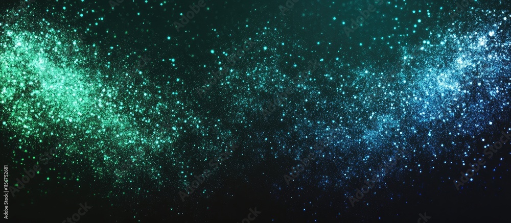 Poster glittering green and blue background texture with empty space for text and design elements