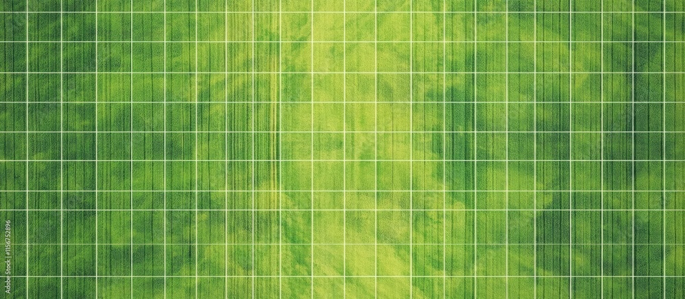 Aufkleber vibrant green agricultural field with grid pattern and ample space for text overlay in a scenic natu