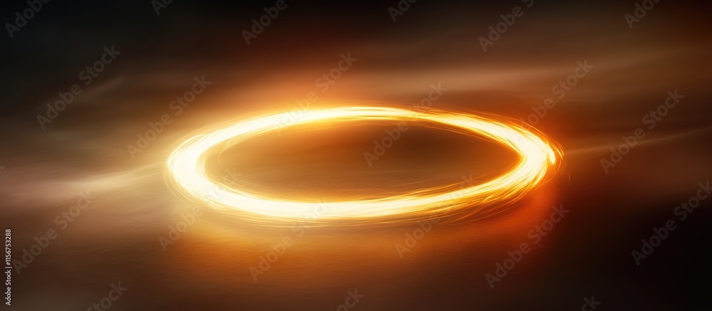 Aufkleber glowing circular halo light with soft bokeh background providing ample space for text or creative de