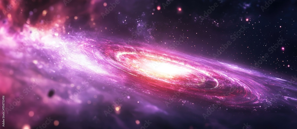 Poster galactic time travel concept with luminous clock and cosmic background for text overlay and creative