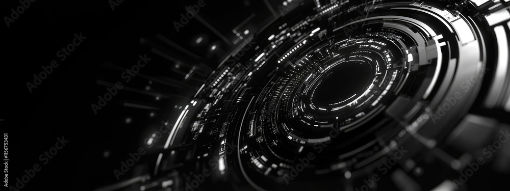 Aufkleber futuristic technology background with circular patterns and negative space for text highlighting mod