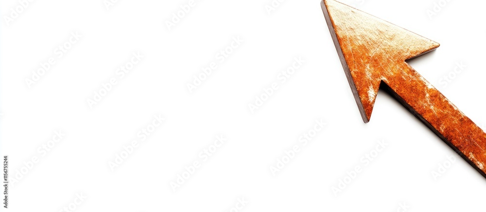 Poster upward pointing arrow graphic isolated on white background with ample copy space for adding text or 