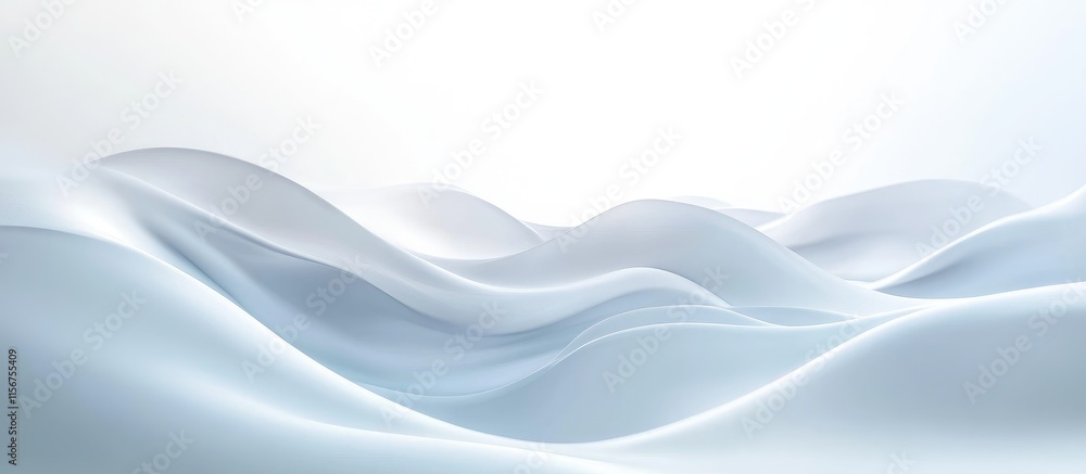 Poster serene soft waves with gentle backlighting creating an airy atmosphere and ample copy space for text