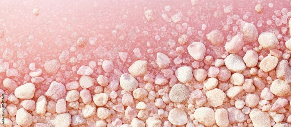 Poster delicate pink and beige pebbles create a serene background with soft textures and ample space for te