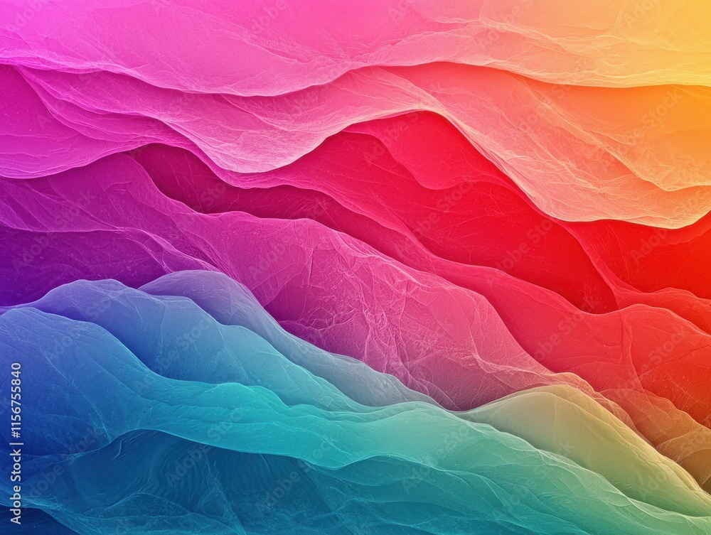 Poster vibrant abstract waves showcasing dynamic colors and smooth gradients.