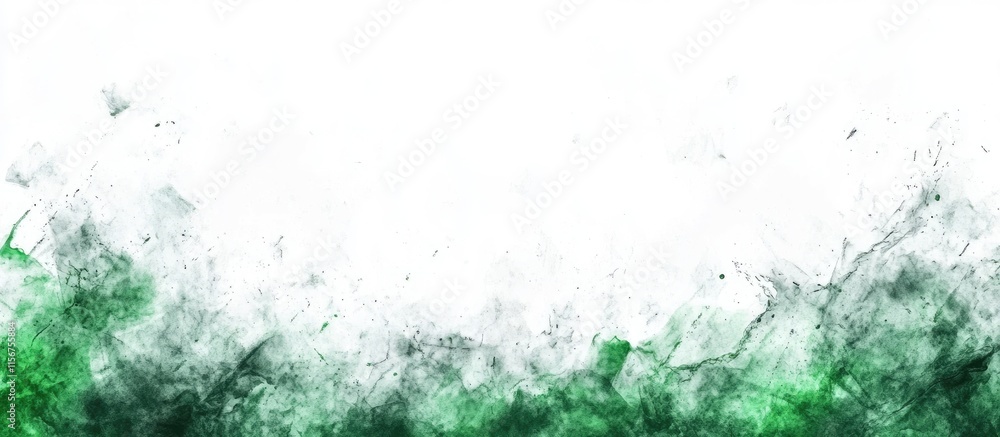 Aufkleber green and white watercolor splash background with clear space for text and design elements in artist