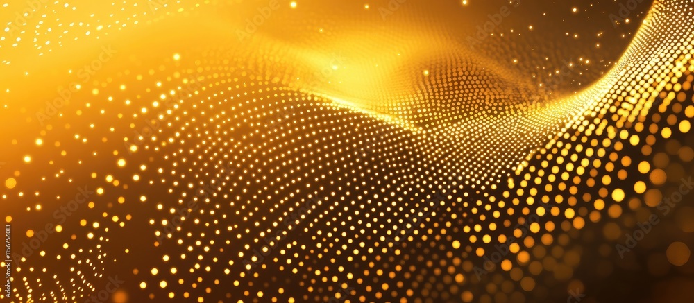Poster golden abstract background with shimmering dots and stars creating a luxurious space ideal for text 