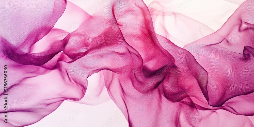 Poster elegant flowing silk banner in soft pink and vinca shades with ample empty space for text placement 
