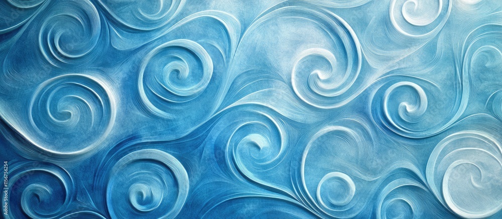 Poster Swirling blue patterns background with ample empty space for customizable text and design elements ideal for various creative projects
