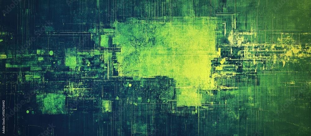 Poster grunge textured blue and green background with abstract patterns suitable for panoramic banners and 