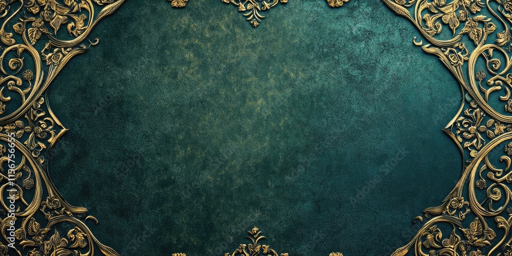 Poster luxurious ornamental background with intricate details and ample space for elegant text placement in