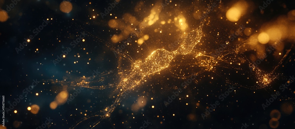 Poster Dynamic glowing neurons illustrating movement and speed with ample space for customizable text in a vibrant abstract background