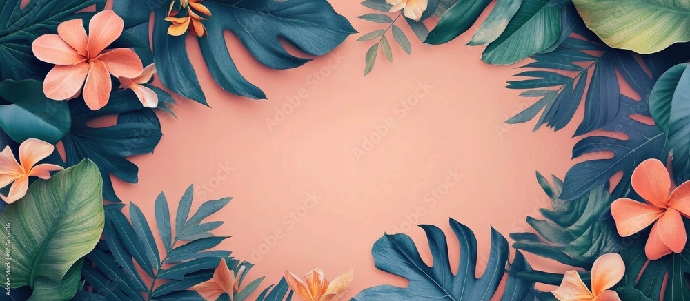 Poster floral design mockup with empty space for text ideal for graphic design projects and greeting card c