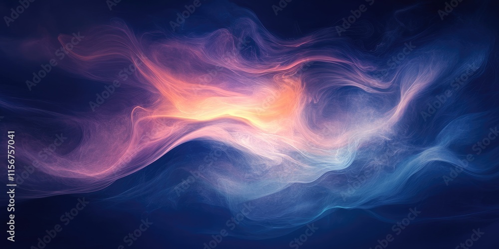 Poster soft swirling fog and steam in dark tones creating an elegant backdrop with ample copy space for tex