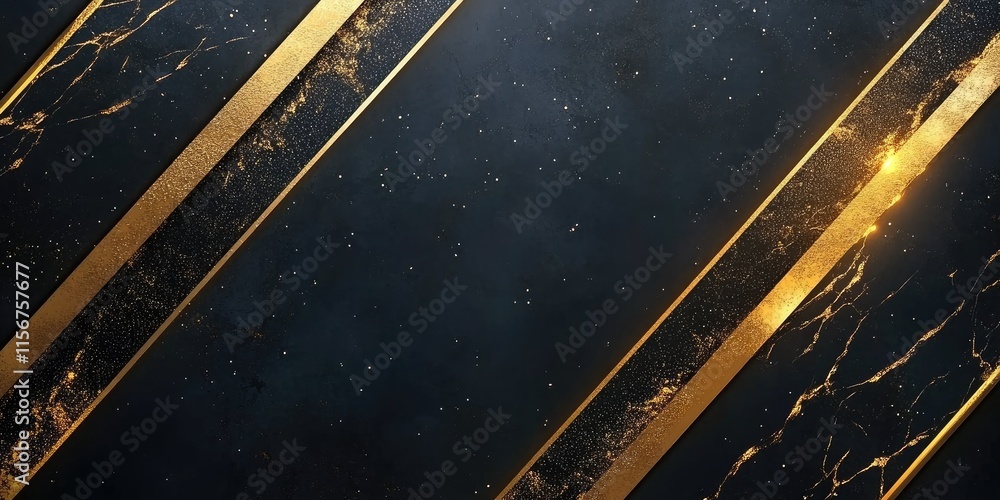 Poster luxurious black and gold marble texture with ample space for text or branding applications