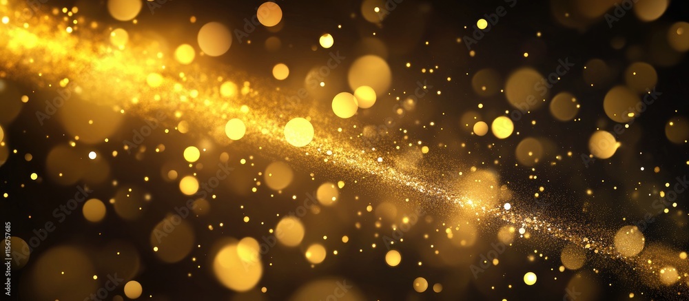 Poster elegant gold and black vector background with shimmering bokeh effects and ample space for text or g