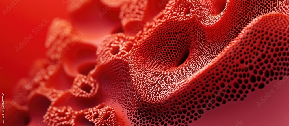 Poster Abstract red textured surface with detailed patterns and ample space for text in a modern design background.