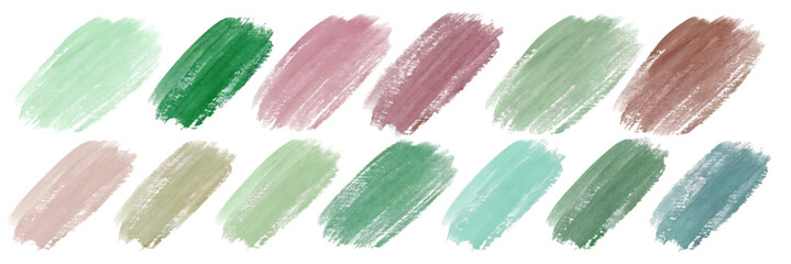 Soft pastel color swatches, textured brush strokes, artistic background, modern design elements, versatile for branding.