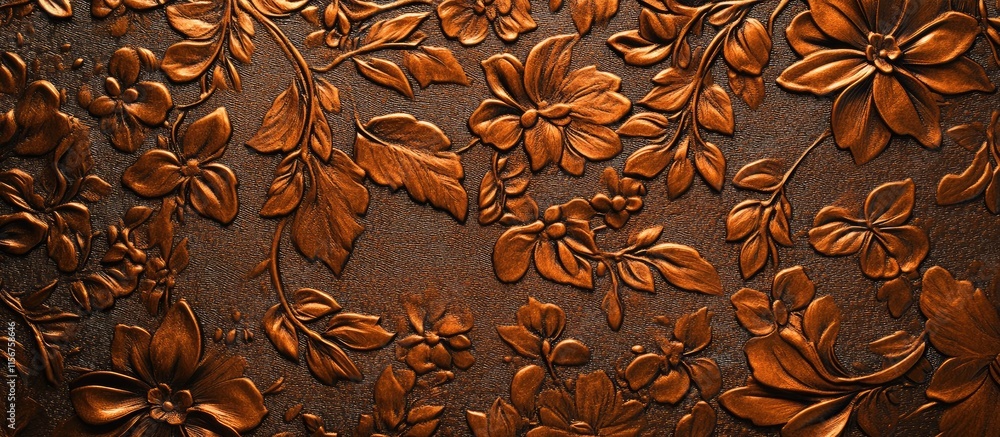 Poster textured floral pattern background with embossed design ideal for laser engraving and custom text in