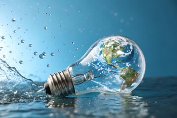 Water Lightbulb EcoFriendly Concept Sustainability Design