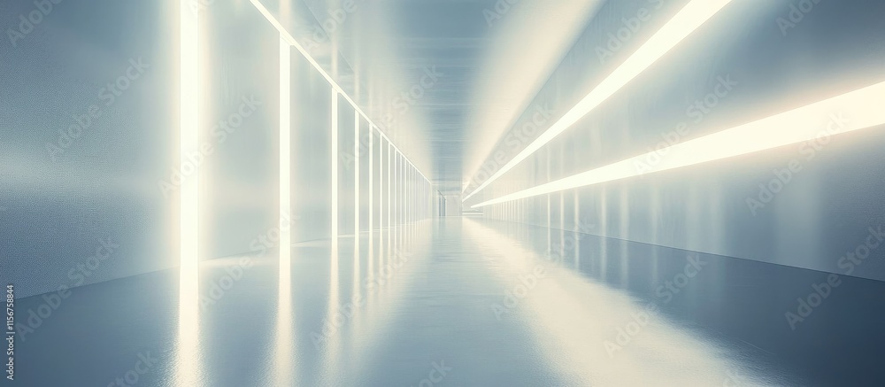 Poster futuristic corridor representing digital transformation with space for text or content