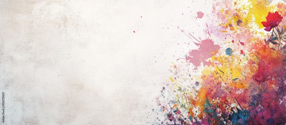 Poster vibrant colorful abstract art background with empty space for text and creative design elements