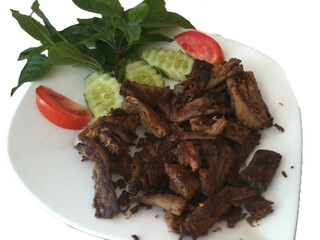 Grilled Mushroom Legs, Meat Substitute, Thai food isolated