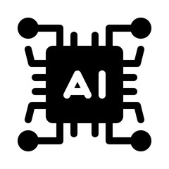 artificial intelligence glyph icon